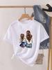 (Asian Size) Mom Daughter Trend Short Sleeve T Shirt O-neck Tee Clothing Top Casual Fashion Print Lady Female Women Graphic T-shirts