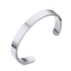 8mm Width Women Men Stainless Steel Surface Bracelet Bangle (Silver)