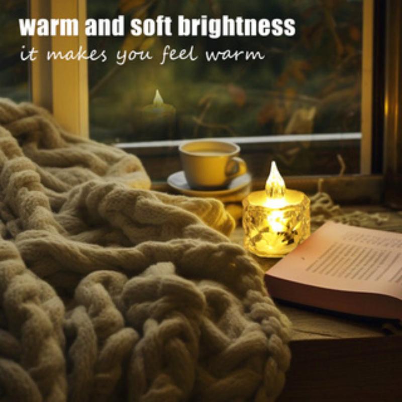 24 шт. Светодиодные электронные свечи без пламени с рисунком, Чайные свечи, Подходят для дней рождений, свадеб, вечеринок