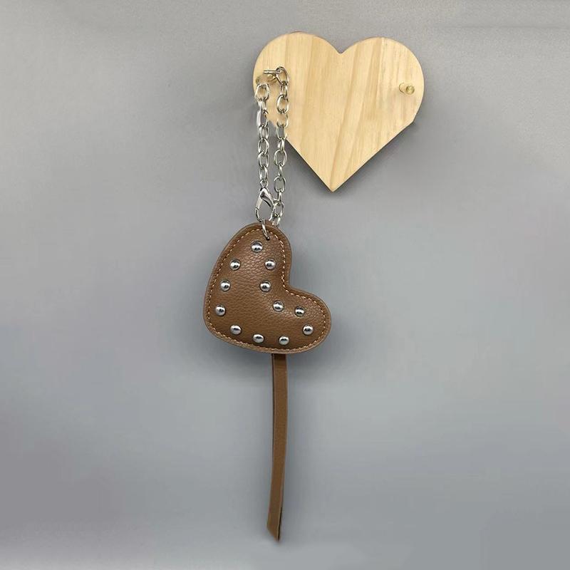 Классический милый брелок для ключей с заклепками Love Rivet Bag, многоцелевой кожаный брелок для ключей, изысканный подарок на украшение для рюкзака