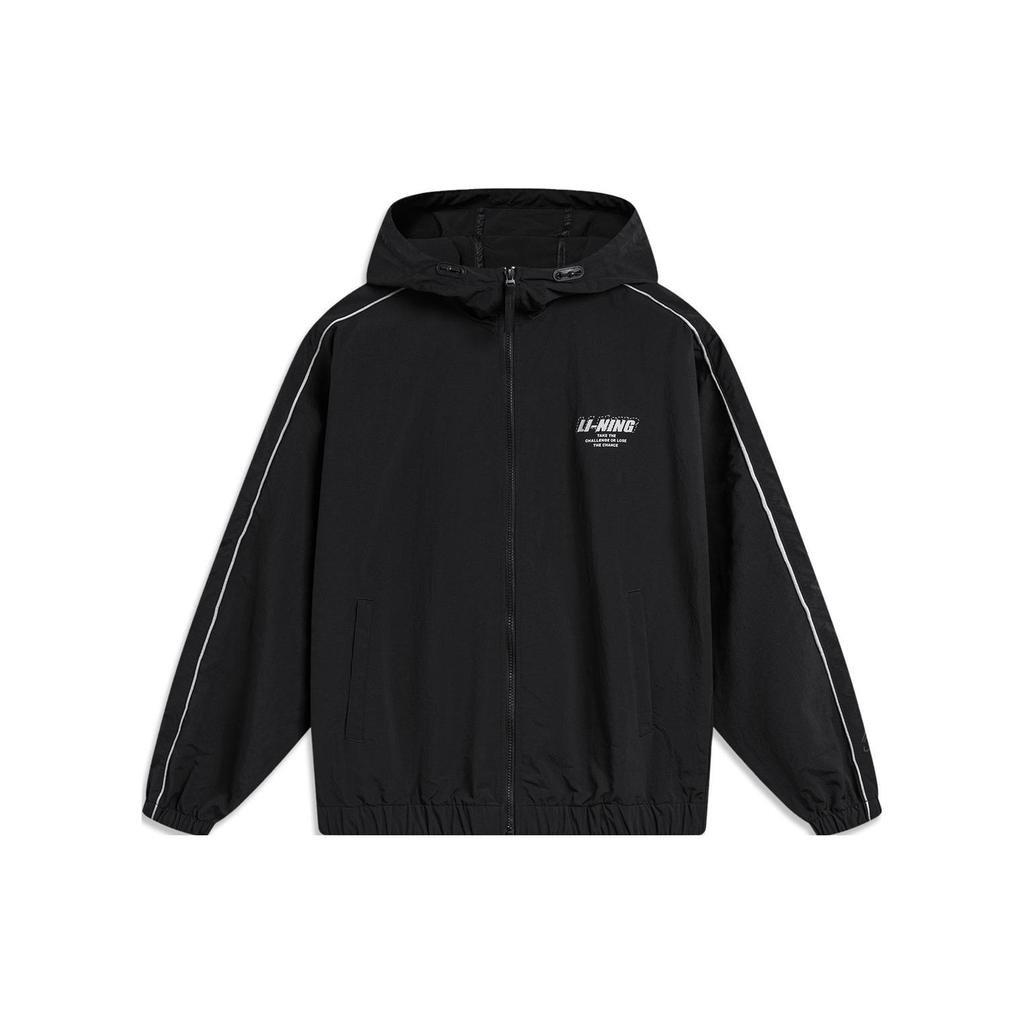 Li-Ning Водонепроницаемая, устойчивая к ультрафиолетовому излучению, для занятий спортом на открытом воздухе, свободная, удобная, универсальная, весенняя ветровка унисекс, верхняя одежда, черный цвет AFDU695-1