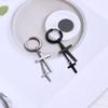 Fashion Jewelry Tassel Cross Ear Studs Men Hoop Earrings Stainless Steel Korean Style Earrings
