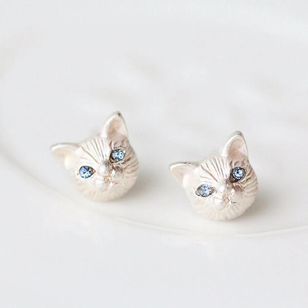 1 Pair Fashion Lovely Cat Ear Studs Fashion Design Earrings 3 Colors Cat Ear Studs
