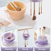 3 In 1 Brush Cleaning Mat with Brush Drying Holder, Silicone Makeup Brush Cleaner Mat Make Up Brush Cleaning Bowl Cosmetic Brush Washing Tool