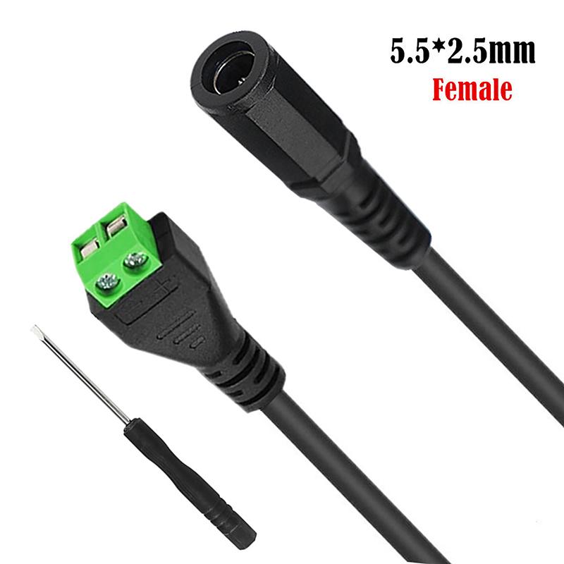 Кабель питания постоянного тока 5.5*2.1/5.5*2.5мм/3.5*1.35мм разъем гнездо-вилка штекерное соединение для светодиодной ленты, камеры видеонаблюдения, видеорегистратора