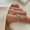 Women Ring Bone Hand Opening Resizable Retro Jewelry Adjustable Finger Ring