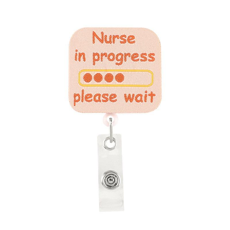 Creative Embroidery Badge Reels for Nurses Doctors Cute Smiling Face Embroidery Work Card Holder Hospital Supplies