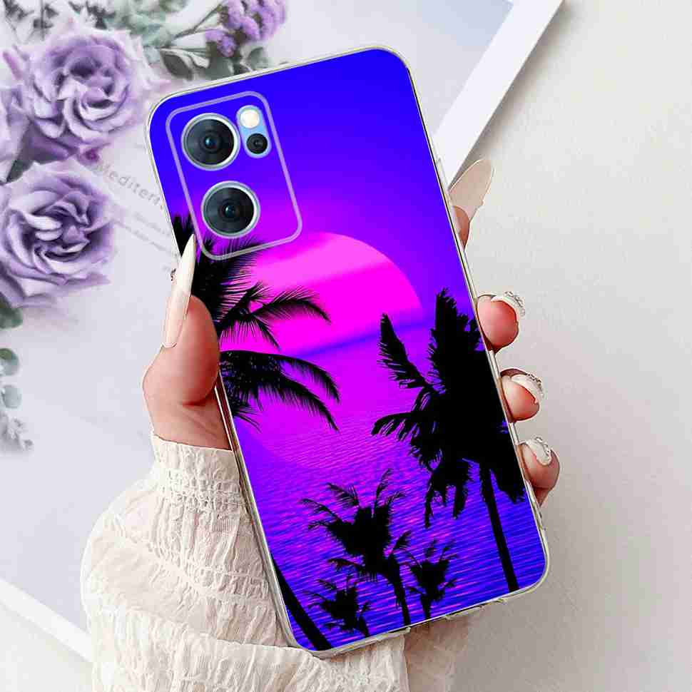 Чехол для Oppo Reno7 5G Милый Кот Цветок Расписная Крышка Мягкие Fundas Чехол для Телефона Для Oppo Find X5 FindX5 Lite Reno 7 5G Задняя Крышка