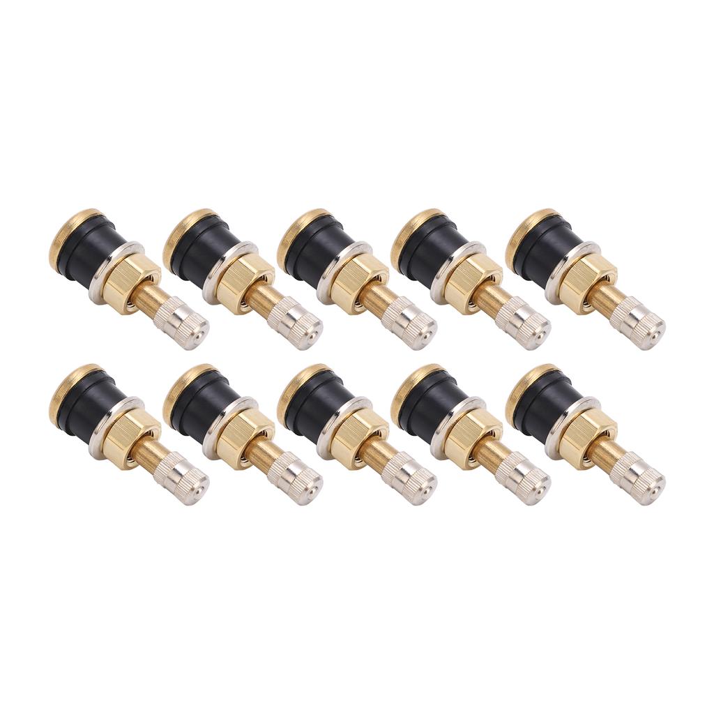 10 Pcs Brass Valve Stem TR501 High Strength Tubeless Truck Valve Stem for 0.625in Valve Holes