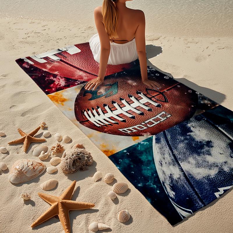 Sports Equipment Collection Beach Towel, Super Soft Microfiber, Gift for Her/Him, Birthday, for Pool, Beach, Travel, Home Decor Fan gifts