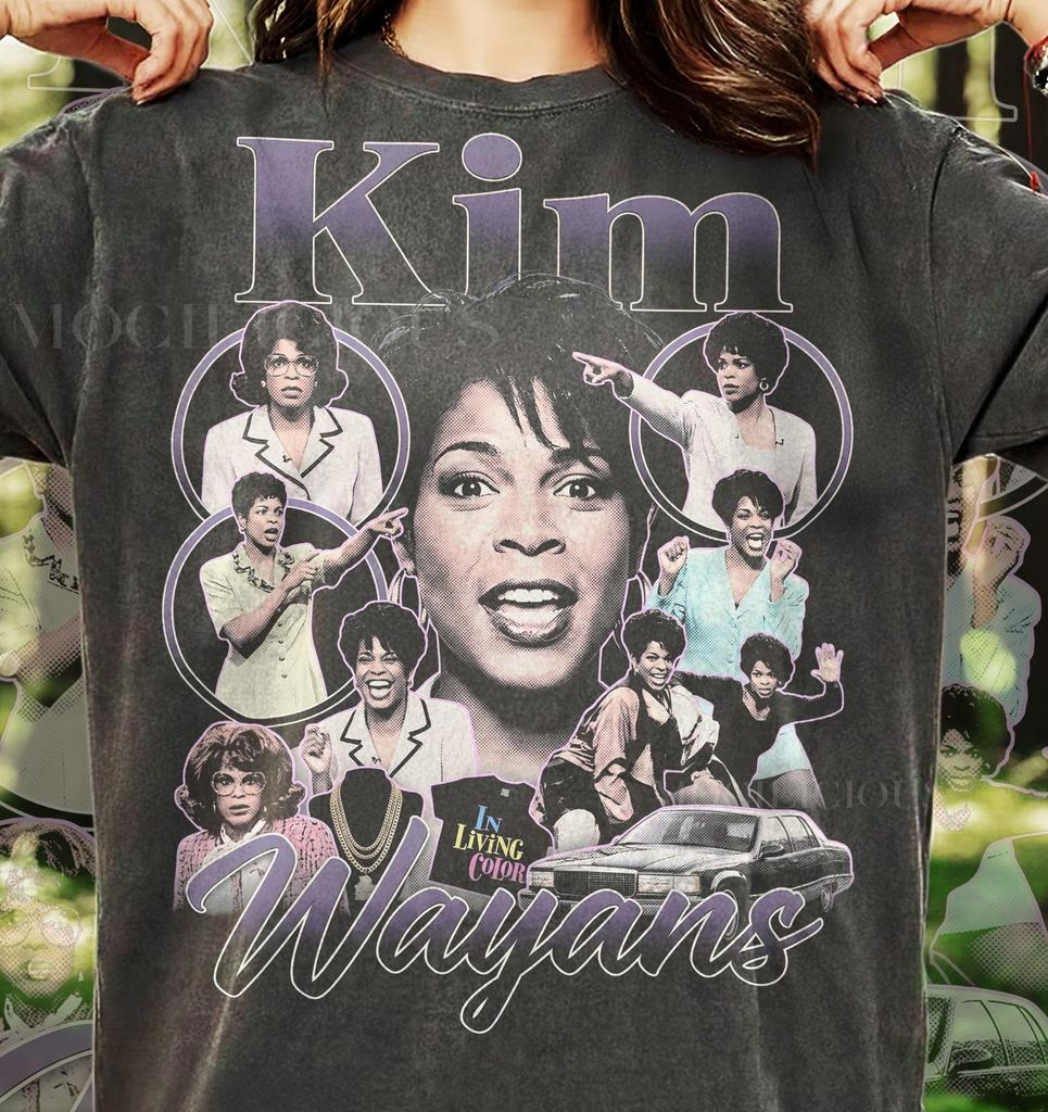 Kim Wayans Vintage Comedian Actress Graphic Comfort Colors® Tshirt, Retro 90s Fan Gift Purple Collage Design Tee