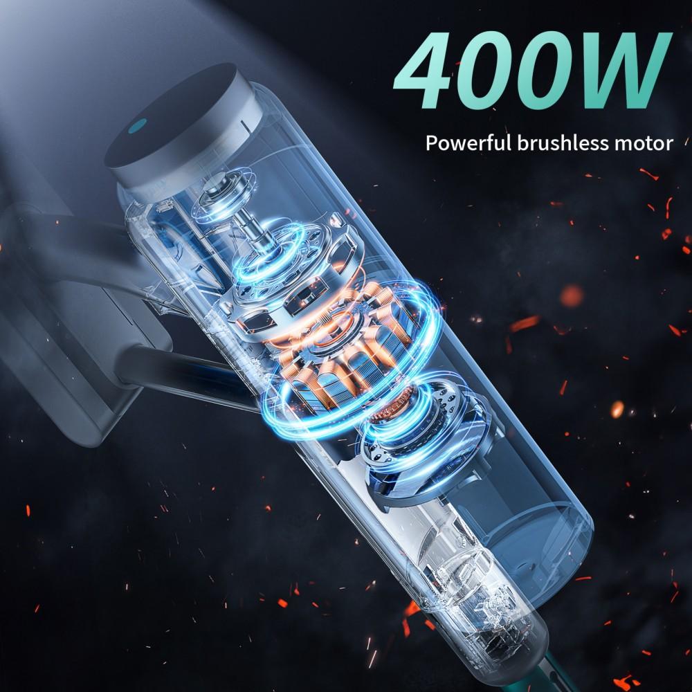 KCHE S10 Cordless Vacuum Cleaner, 33kPa 400W, 6 X 2200mAh Batteries, 55min Runtime, 6-stage Filtration, 1.5L Dust Box, Green