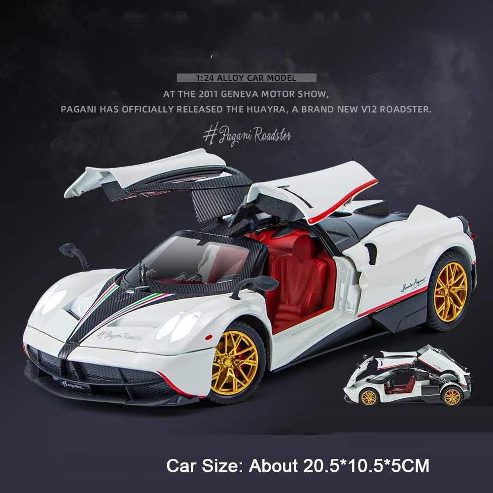 1:24 GTR IE EVO 720S Huayra Veneno Sian LP770 Car Model Toy Metal Diecast Music Light Doors Opened Simulation Vehicles for Boys
