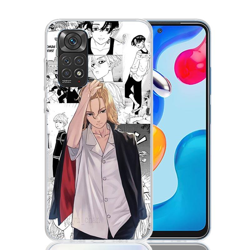 Чехол для телефона с рисунком Аниме Токио Мстители для Xiaomi Redmi Note 15 14 13 12S 12 Pro Plus 11S 11E 11 11T 10S 10 Арт Мягкий чехол с узором Красный