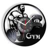 Настенные часы со штангой для тренировок 'Без боли нет результата' Cross fit Мотивация GYM Фитнес Знак Настенный декор Часы из виниловой пластинки Подарок для него