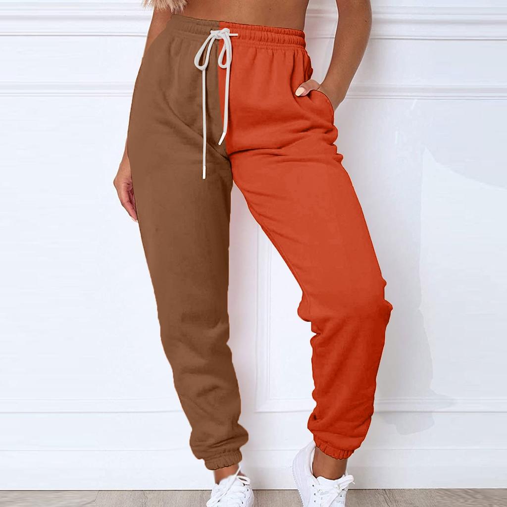 Женские модные спортивные однотонные повседневные спортивные штаны с карманами и шнурком