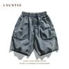 Новые шорты для мужчин и женщин, популярные синие шорты на шнурке, персонализированные джинсовые шорты с большими карманами для мужчин