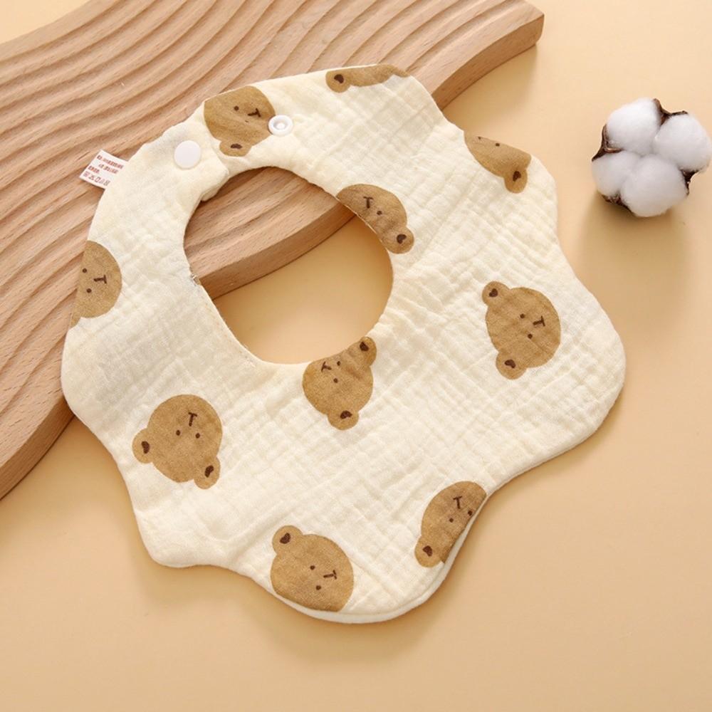 Soft Cotton Baby Bib 6 Layer Feeding Bib Adjustable Kids Saliva Towel Newborn