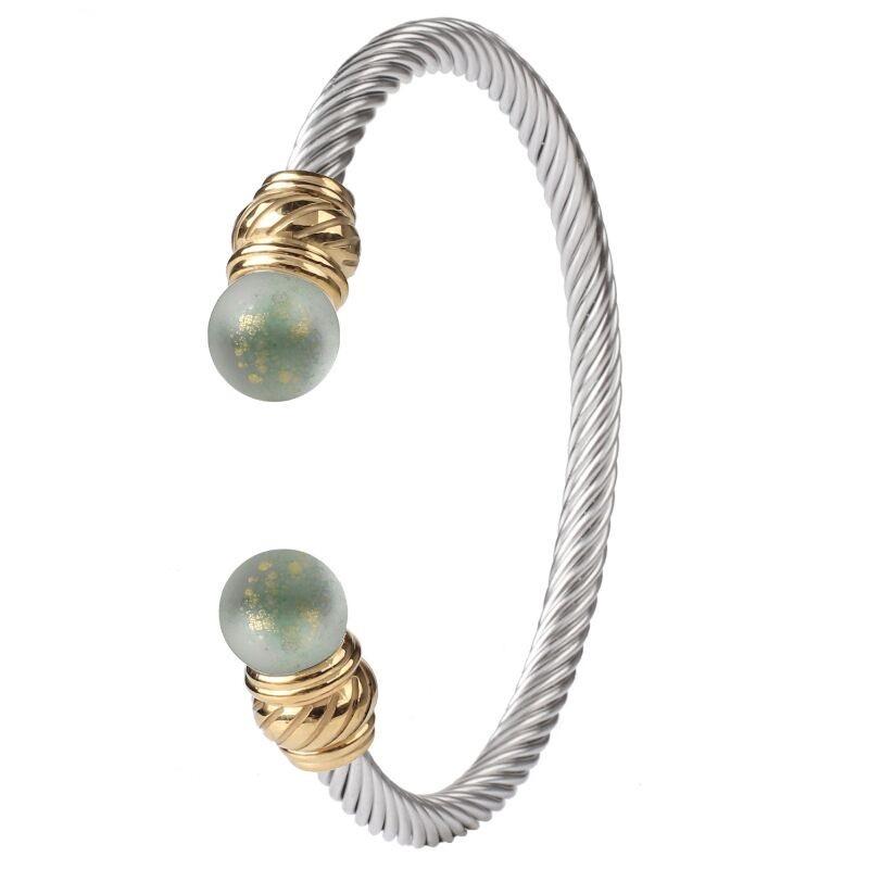 Горячий титановый стальной кабельный браслет-манжета из циркония, модный браслет, ювелирные изделия, изящные аксессуары для браслетов, украшение для рук