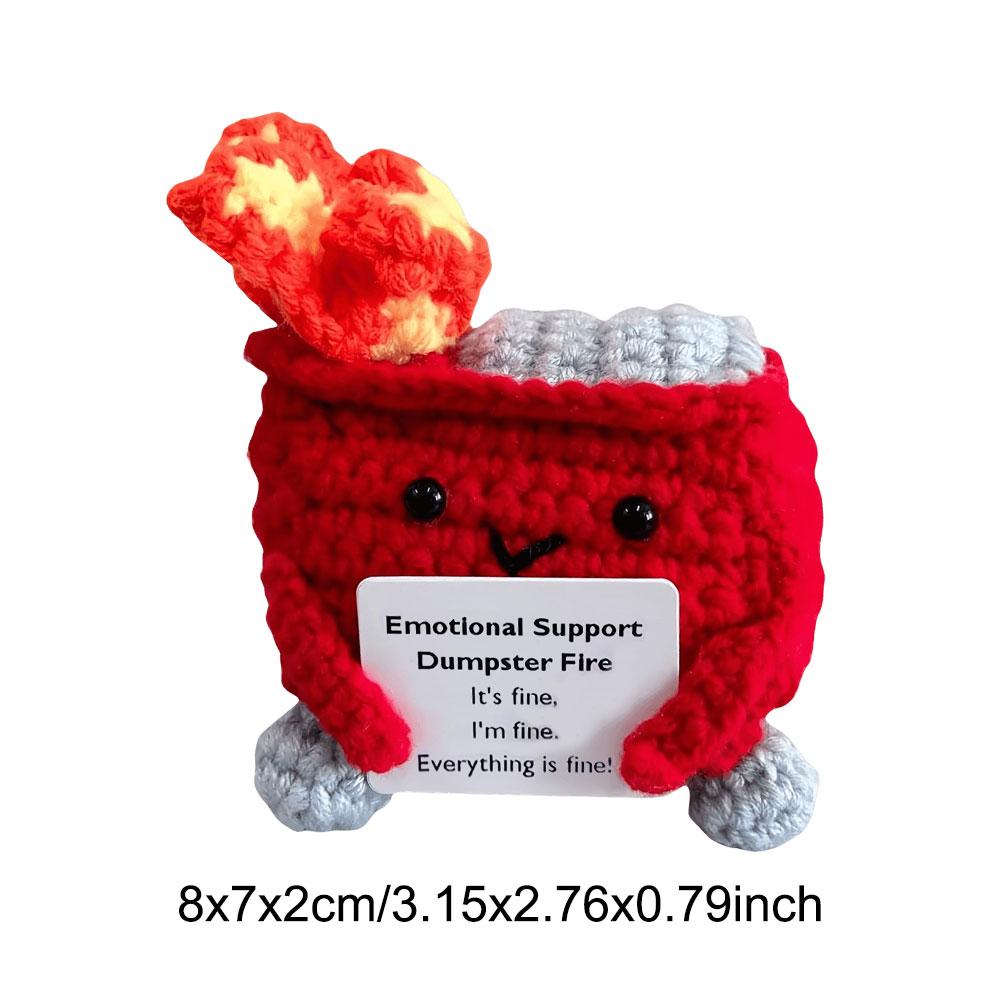 Crochet Dumpster Fire Cute Emotional Support Dumpster Fire Positive Crochet Dumpster Fire Funny Gifts for Friends Coworker