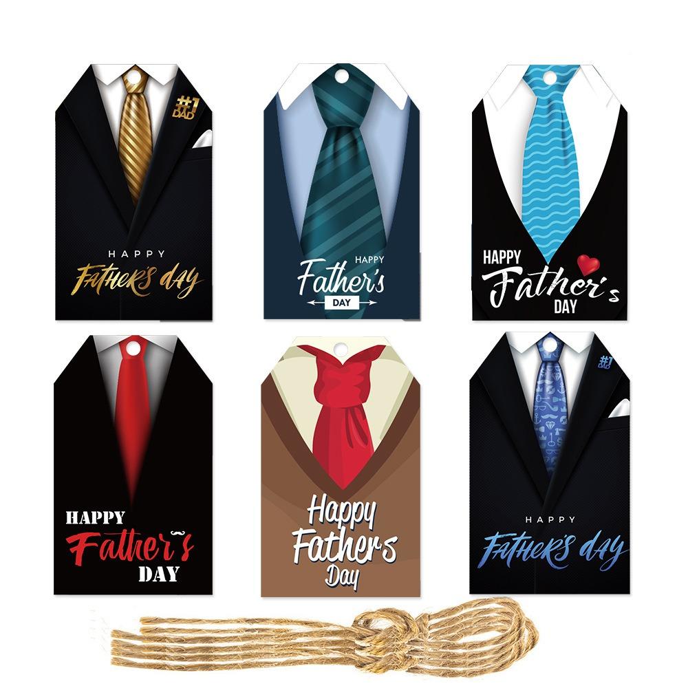 Colorful Neckties Hanging Label Paper Father's Day Ornament Father's Day Tie Tag  Party Favors
