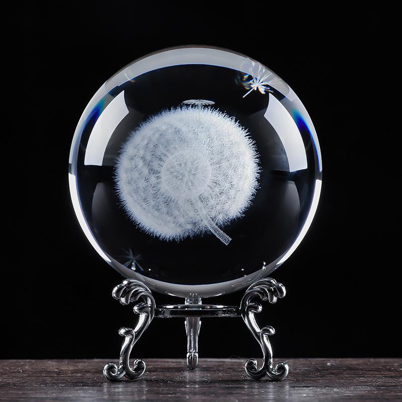 60 мм 3D хрустальный шар с лазерной гравировкой, стеклянные украшения, фигурка животного, коллекционные предметы, пресс-папье, домашний художественный декор с подставкой