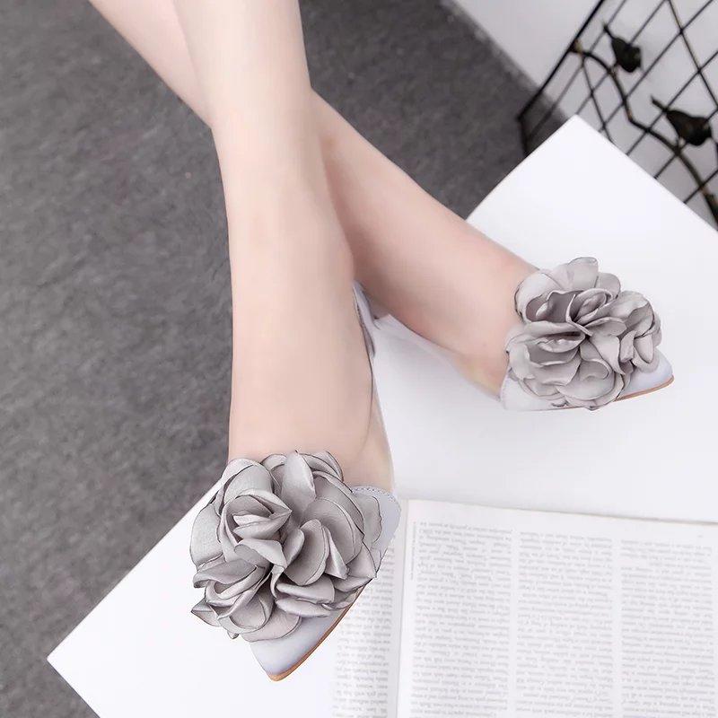 Flats Women Shoes Woman Transparent Flower Leisure Ballerina Ladies Shoes Female Pointed Toe Slip On Shallow Casual Shoes2025