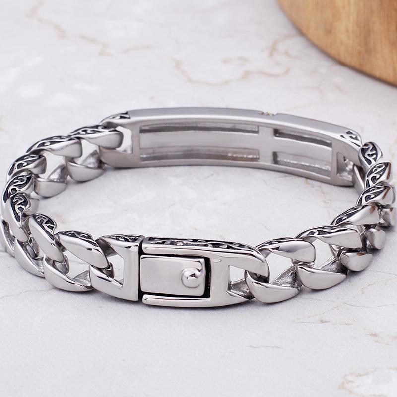 Религиозные христианские браслеты с верой и верой, мужские звенья цепи длиной 12 мм, браслет с крестом на руке, браслет из нержавеющей стали с ювелирными изделиями из фианита