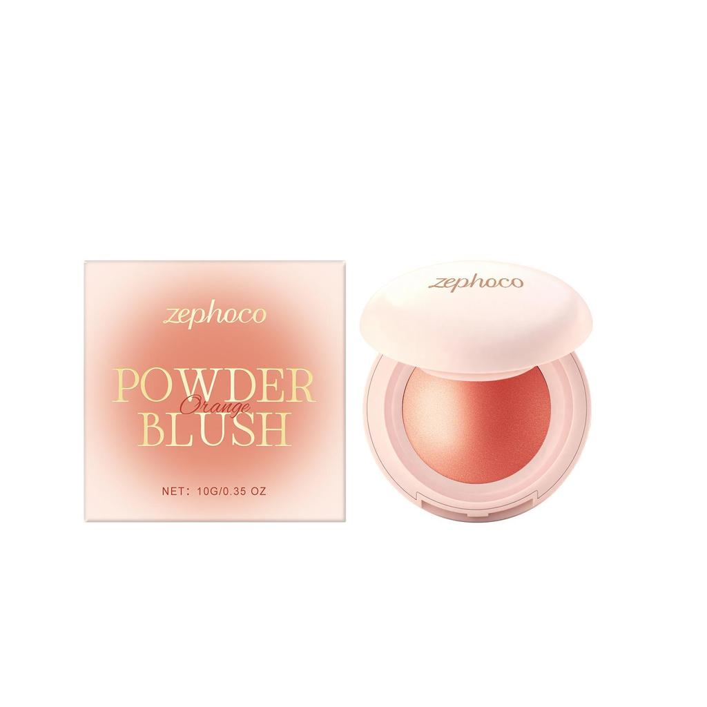 Zephoco Orange Silky Moisturizing Blush - Portable, Fine Powder with Excellent Color Payoff for Daily Use