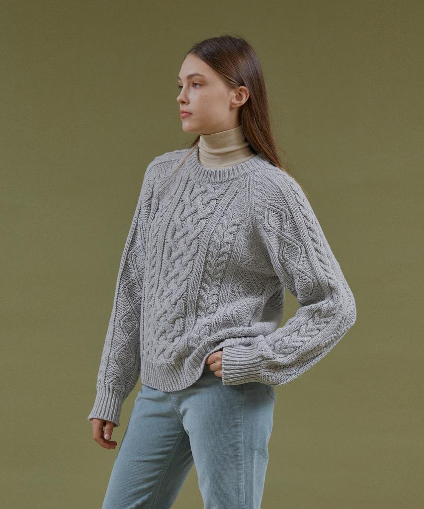PINBLACK Wool Cable Classic Knit (2 Colors)