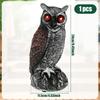 1/2Pcs Solar Owl Decoy Resin Pigeon Deterrent Owl Statue with Flashing Eyes and Rotating Head Garden Bird Scarer for Yard Lawn