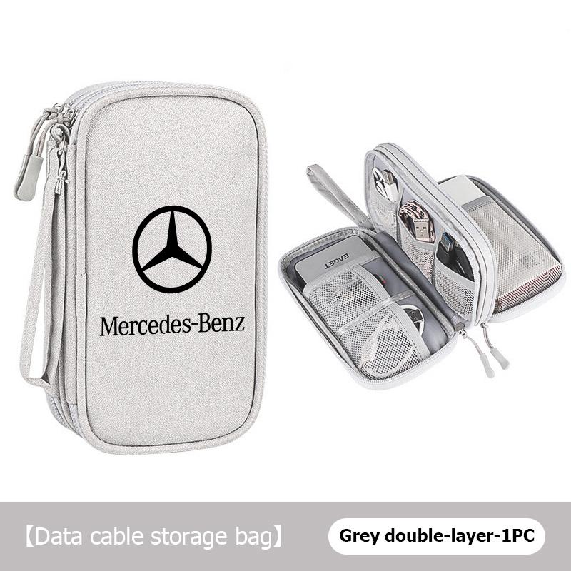 wlfx3 For Benz Portable Digital Storage Bag Organizer Phone Charging Data Cable Storage Bag CITAN VITO SPRINTER CLS SLK Sport ML C200