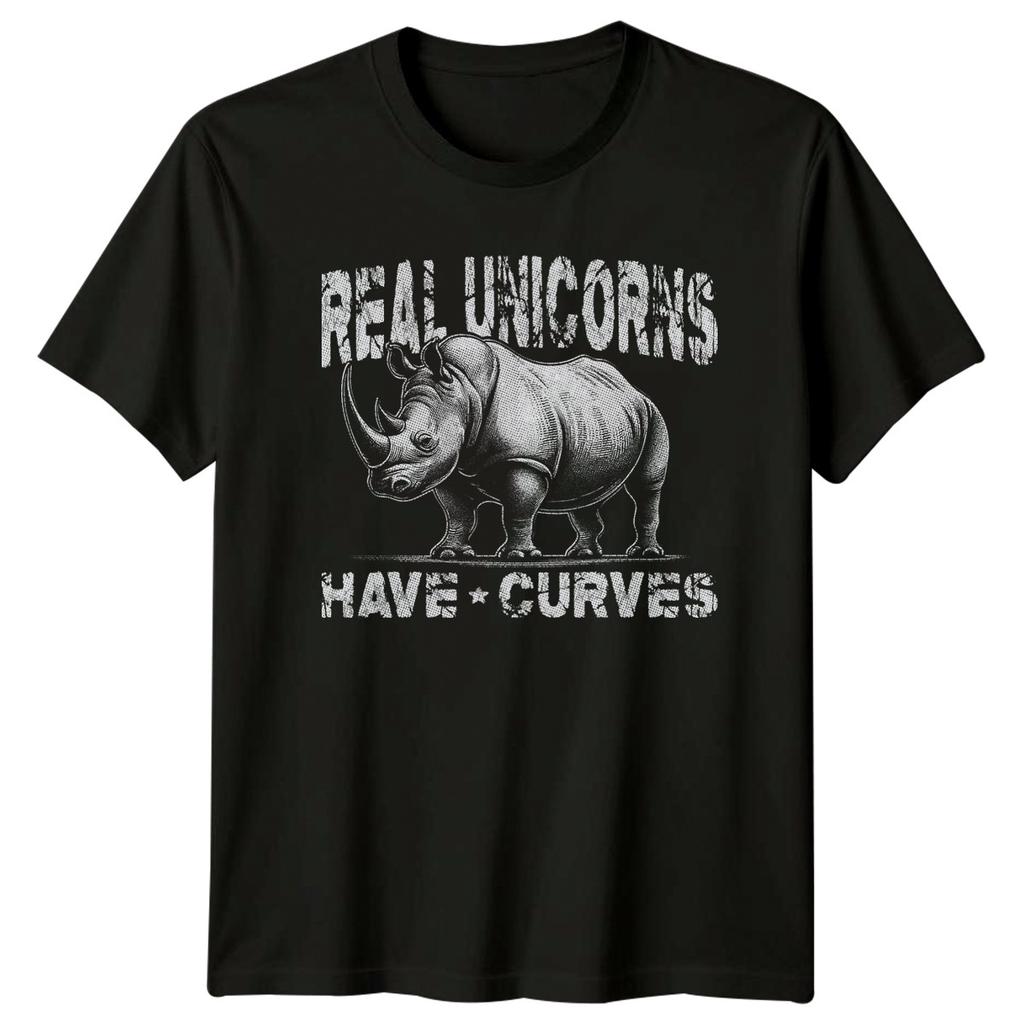 Real Unicorns Have Curves Unisexs TShirt Rhinoceros Rhino Birthday Gift For Her