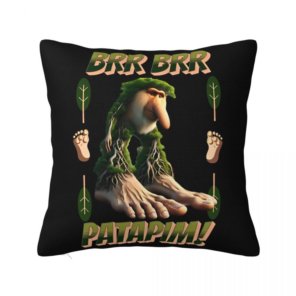 Брр Брр Патапим Итальянская Подушка-Гнилой Мозг Наволочка Полиэстер Чехол для Подушки Декор Мем Наволочка для Подушки-Пледа Домашняя Квадратная 40X40см
