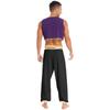 Mens Halloween Party Costume Sequin Trim Waistcoat Belted Pants Role Play Stage Performance Outfit