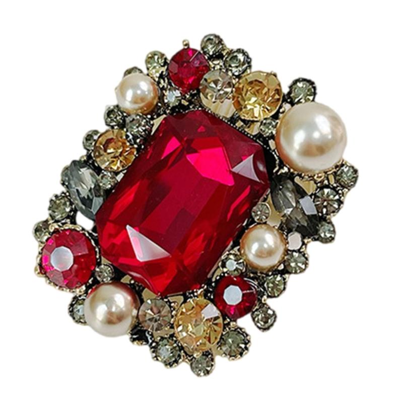 Elegant Clothing Fastener Fashion Accessory Clothing Jewelry Vintage Brooch Crystal Lapel Pin Gift for Woman Girls