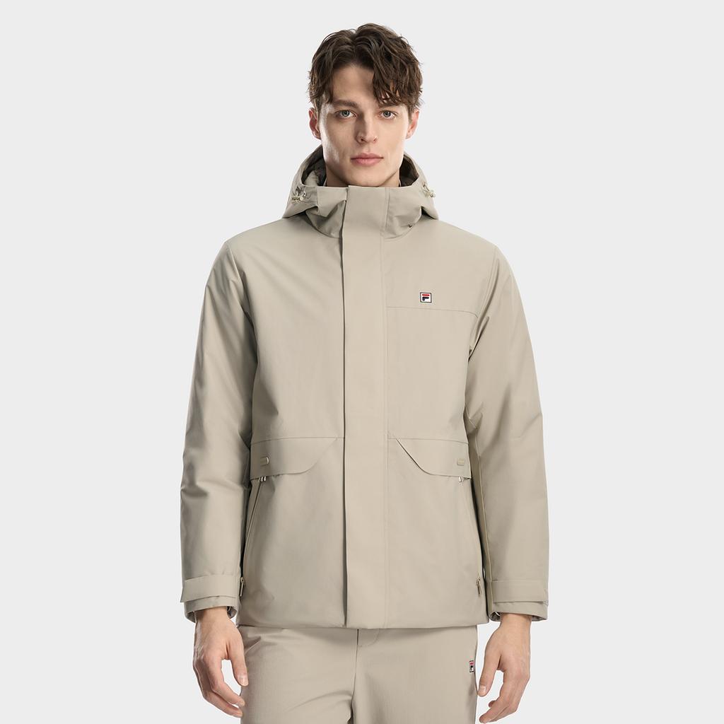 Fila Heritage Classic Простая Мода Повседневная Удобная Универсальная Теплая Хлопковая Куртка с Капюшоном Мужские куртки Светло-Промышленно-Коричневый F11M618905FBG