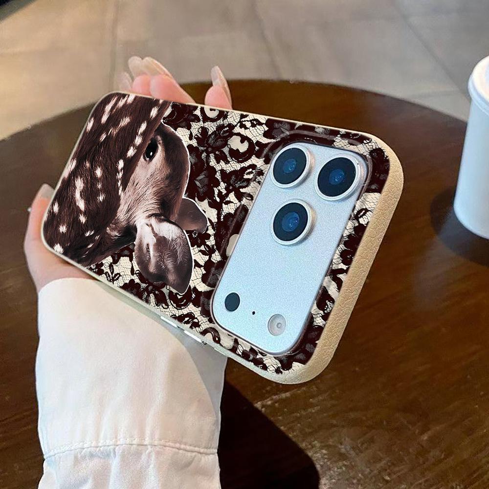 Силиконовый чехол для телефона с узором из кружевного оленя для iPhone 17 Pro Max 11 12 13 14 15 16 Pro 17 Air 15 14 Plus X XS XR Мягкая крышка