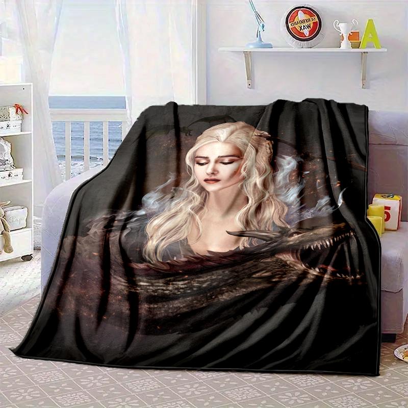 Game Of dragon Fantasy Blanket Flannel Blanket for bed, sofa, Camping, Hiking, Picnic Essentials, gift for family Fan gifts