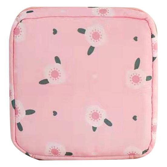 Сумка для хранения гигиенических салфеток, внутренний карман с мультяшным принтом, застежка-молния, большая вместимость, с ремешком на запястье, косметические наушники, ключи для хранения ювелирных изделий