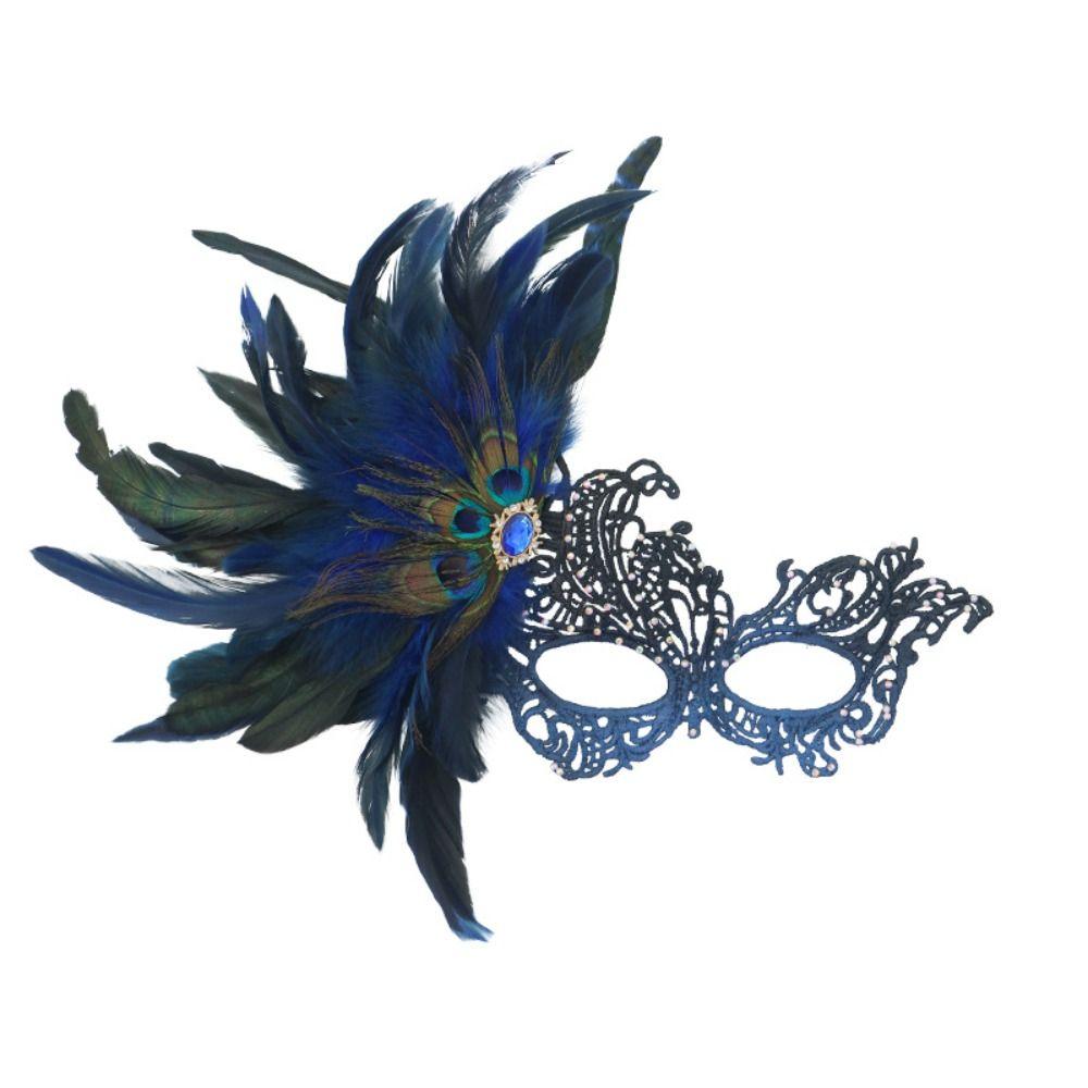 Handmade Feathered Couple Masks Gradient Color Cosplay Masquerade Cosplay Festival Party