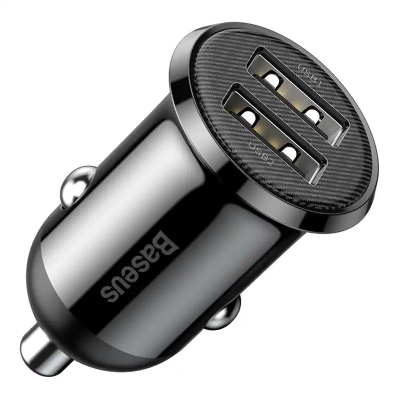 Ładowarka Samochodowa Baseus Grain Pro 2X Usb 4.8A (Czarna)