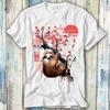 Sloth Red Sun Sakura Japanese Tree T Shirt Meme Gift Funny Top Tee Style Unisex Gamer Movie Music 762