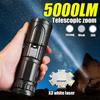 5000 лм Белый Белый Лазерный Телескопический Зум Фонарик Дальнобойный Сверхяркий Свет USB Перезаряжаемый Фонарь Бытовой Уличный Фонарь