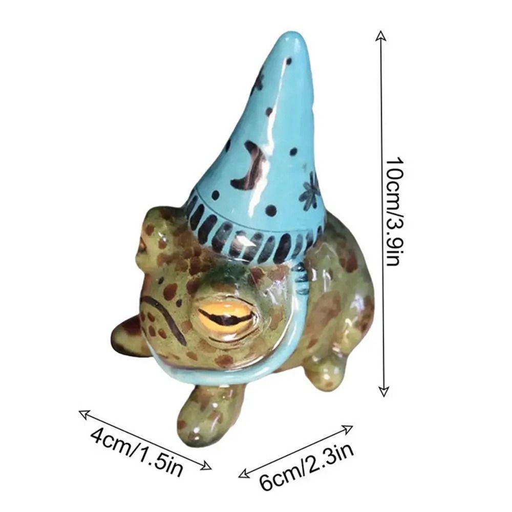 Маленькая статуэтка лягушки, мультяшное украшение из смолы, животное, забавная милая статуэтка лягушки для сада