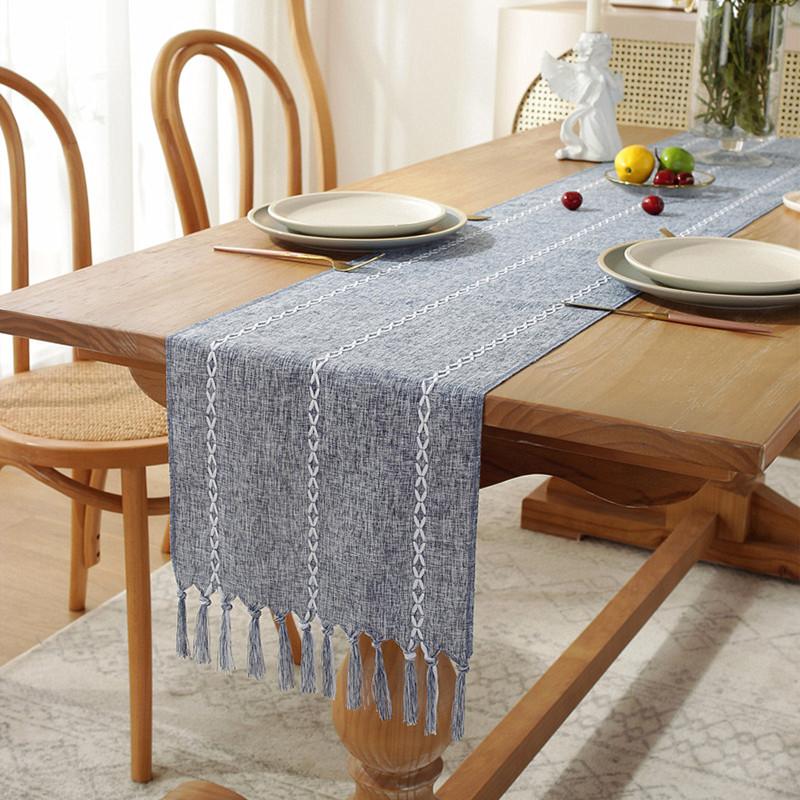 Скатерти ручной работы в деревенском стиле, чехол для стола с кисточками для свадьбы, свадьбы, ребенка