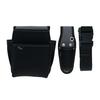 Electrician Waist Bag 2 Tiers Tool Case 1 Tool One Touch Belt 3 Piece Set Black