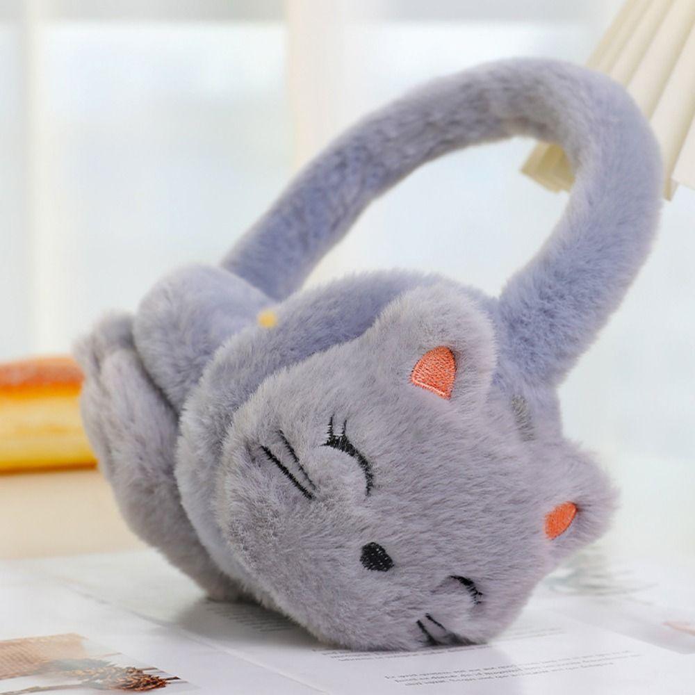 Cute Winter Warm Earmuffs Animal Folding Earflap Plush Ear Warmer  Outdoor Cold Protection