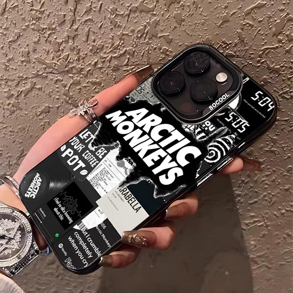 Fashion Arctics Monkeys Phone Case For IPhone 17 Pro Max 16 15 14 13 11 12 Mini Xs Xr 8 Plus Se Color Silver Cover