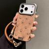 Осень и Зима Коричневые Кожаные Цветы-Банты для IPhone17promax для Apple 16 Чехол для Мобильного Телефона 14 Мягкий 13